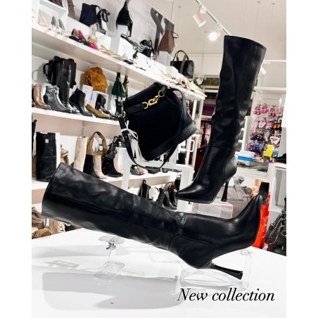 STIVALI DONNA LUNGHI NERI CON TACCO ALTO