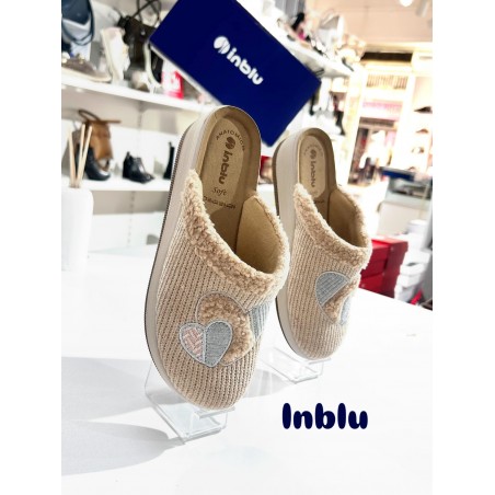 PANTOFOLE DONNA INBLU DI VELLUTO BEIGE