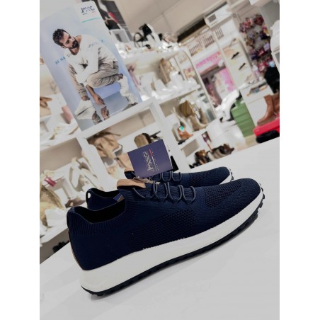 SNEAKERS UOMO IMAC TESSUTO BLU E BEIGE