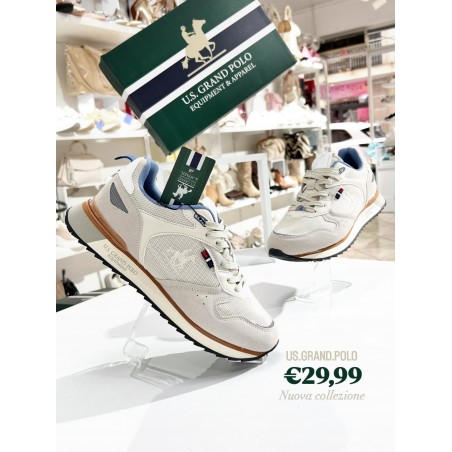 SNEAKERS UOMO  U.S GRAND POLO  BLU E BEIGE