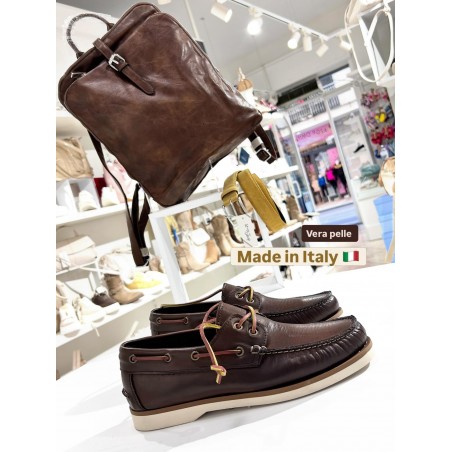 SNEAKERS UOMO MODELLO BARCA MARRONE